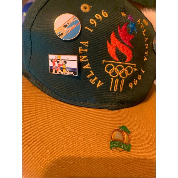 Vintage Atlanta 1996 Olympics Hat Snapback Green Logo 7 - Picture 5 of 8